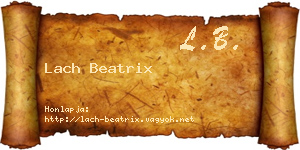 Lach Beatrix névjegykártya
